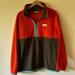 Cotopaxi sz XL grey orange blue fleece 1/2 zip pullover polyester fleece GVUC